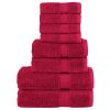8-dijelni vrhunski set ručnika crveni 600 gsm 100 % pamuk