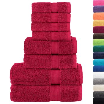 8-dijelni vrhunski set ručnika crveni 600 gsm 100 % pamuk