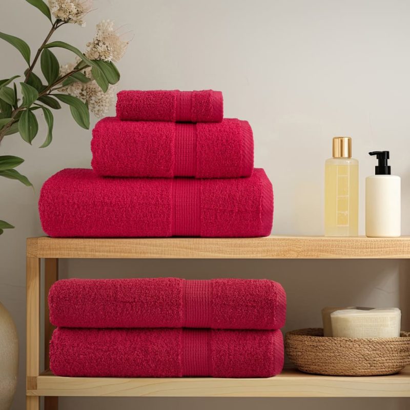 8-dijelni vrhunski set ručnika crveni 600 gsm 100 % pamuk - Slika 3