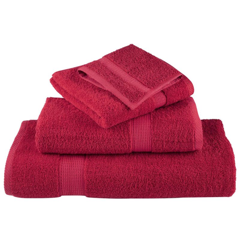 8-dijelni vrhunski set ručnika crveni 600 gsm 100 % pamuk - Slika 4
